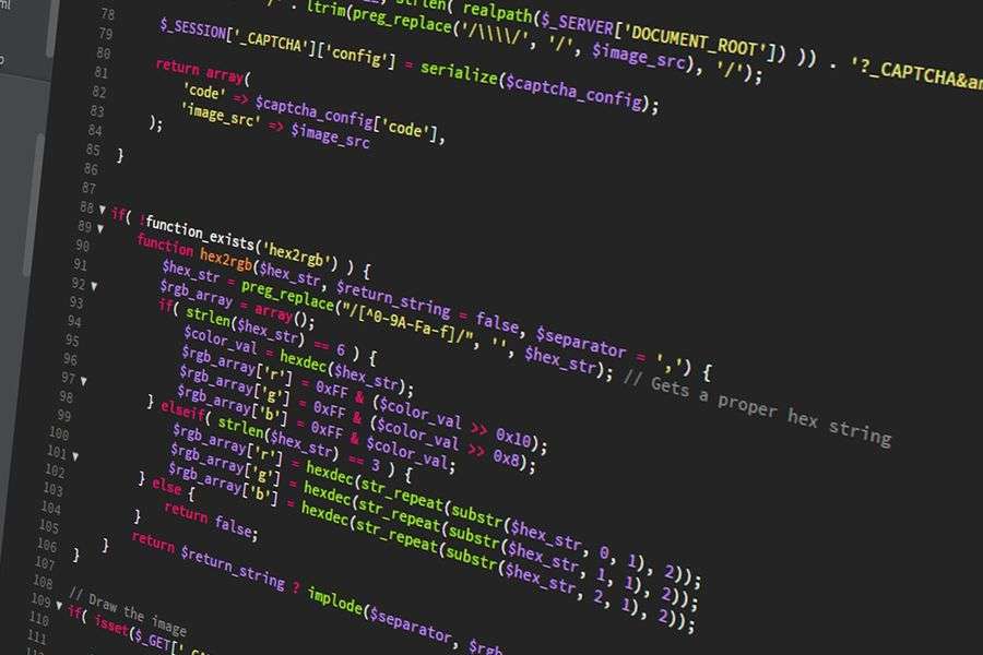 Colorful code screen